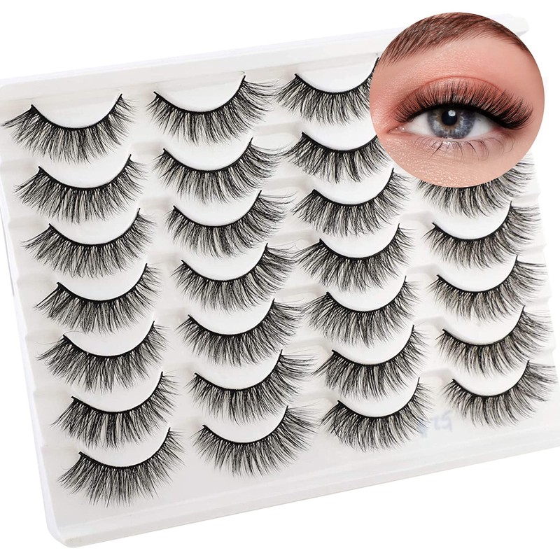 Newcally False Eyelashes Natural 3D Lashes Cat Eye Look Faux