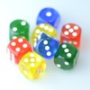 No Border Dice 6 Sides 15 mm Clear Set of 8 (4 Colors X