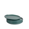 Double Line 8.25" Salad Plate, Set of 6, Emerald Green