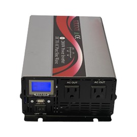 KRXNY 2000W Car Power Inverter Pure Sine Wave 12V DC to 120V AC 60HZ with LCD Display USB