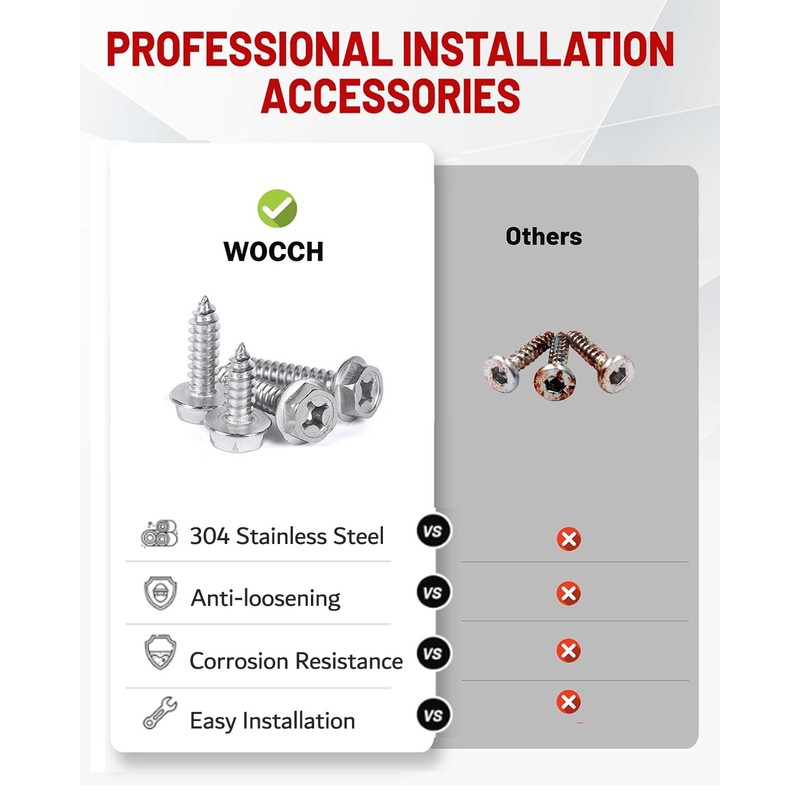 Wocch Front License Plate Frame for Toyota 4Runner 2014-2024 Front