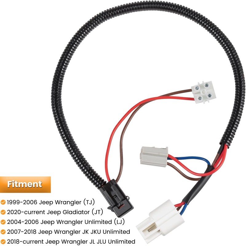 E-cowlboy 12 Volt Power Adapter for 1999-2025 Jeep Wrangler TJ