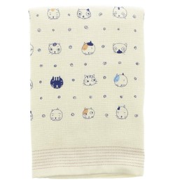 Contex 52526-049 Face Towel, Cloth, Large Towel Tenugui, Cat, Sand Beige, Approx. 22.8 x 47.2 inches (58 x 120 cm)