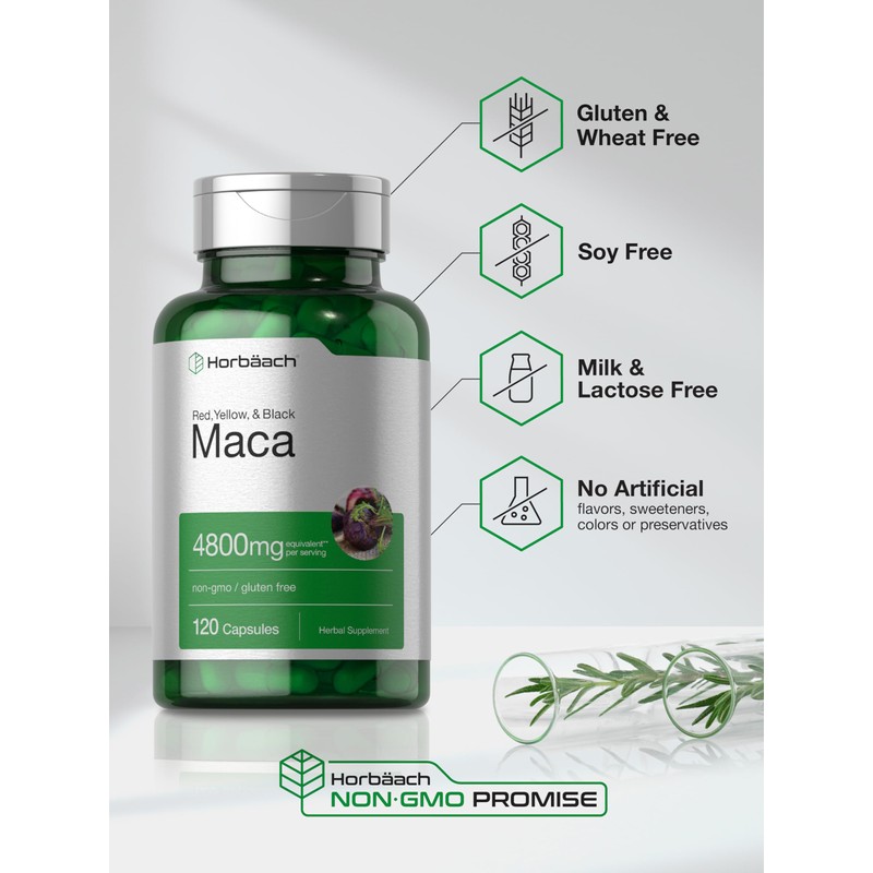 Horbäach Maca Root Capsules for Men and Women | 120