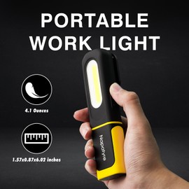 Napatyre LED Arbeitsleuchte, 800LM Werkstattlampe Akku mit Haken und Magnetfuß, 360° Drehbare Taschenlampe LED Aufladbar 3 Lichtmodi LED Inspektionsleuchte für Auto Reparatur Camping Notfall (2 Stück)
