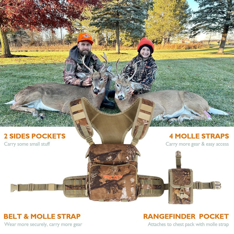 NewView Binocular Harness Chest Pack with Removable Rangefinder Pocket, Adjustable