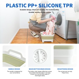 Collapsible Bucket,Wash Bucket,Collapsible Wash Basin,Collapsible Dish Tub,Collapsible Basin,Space Saving Multiuse Foldable Sink Tub,9L Camping Sink Foldable, Kitchen Sink Basin(Green)