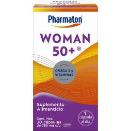 Pharmaton Woman 50 Suplemento Alimenticio para Mujer 30 Cpsulas de 750 mg. Con Hierro y Omega 3, Ayuda a Mejorar la Nutricin Diaria. 1 Cpsula al Da,  