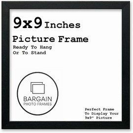 9x9 Inches Black Square Photo & Picture Frame Home Decor Poster Frame (9x9 Inches, Black)