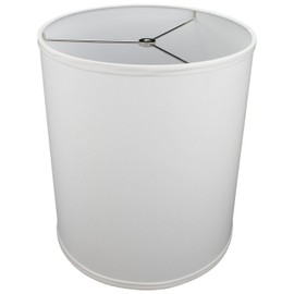 FenchelShades.com 12" Top Diameter x 12" Bottom Diameter 14" Height Cylinder Drum Lampshade USA Made (White)