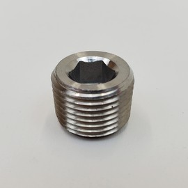 304 Stainless Steel 3/8" NPT Hex Socket Plug - Great for blocking unused petcock bung holes and other pipe thread plumbing applications - SOLD INDIVIDUALLY - Harley Chopper Bobber