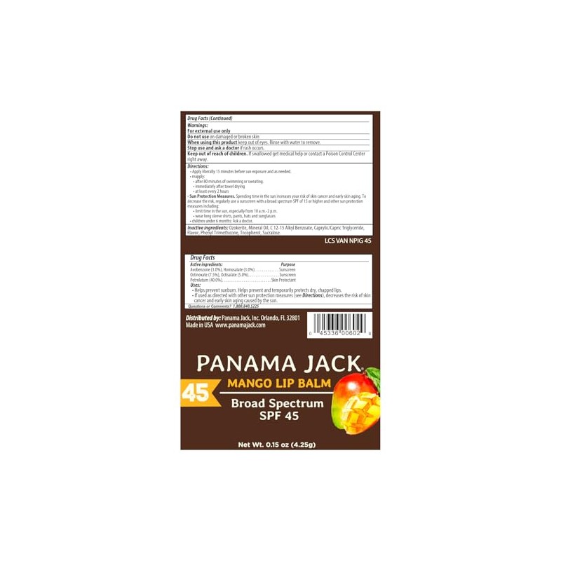 Panama Jack Bálsamo Labial Con Protector Solar - Fps 45,