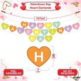 Happy Valentine's Day Letters in Hearts Banner