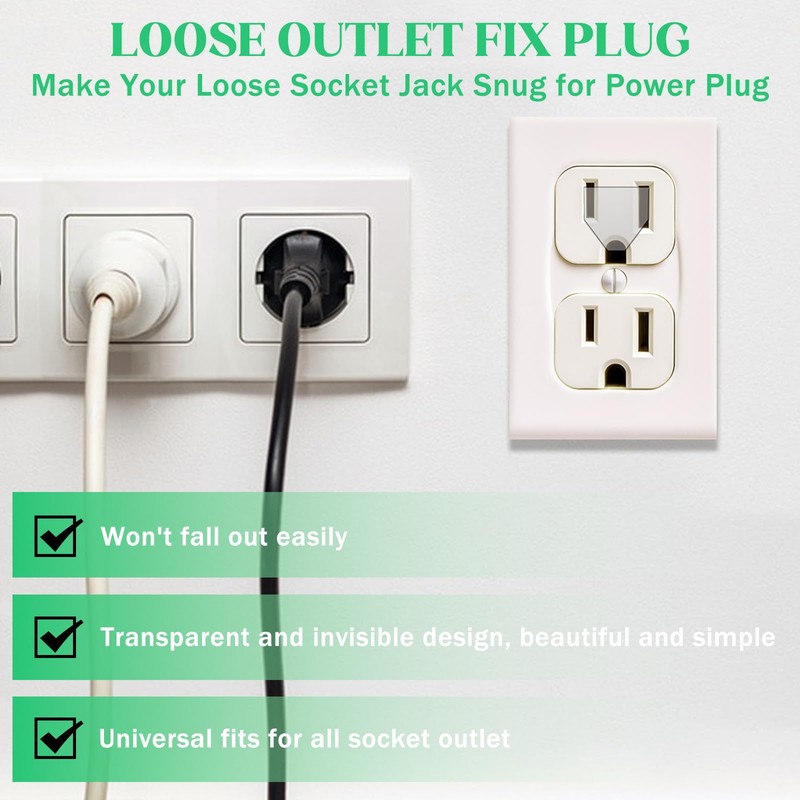 30 Pcs 3 Prong Loose Outlet Fix Plug, Plastic Socket