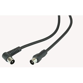 PRO SIGNAL JR9009B/2M BLACK-ROHS TV Aerial Lead, 90 Degree Coax Plug to Straight Coax Plug, 2m Black