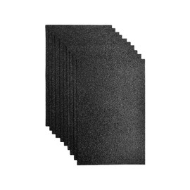 Jtnohx Glitter Felt, 10 Pieces Glitter Fabric for Crafts, 20 x 30 cm Felt for Crafts, Glitter, Felt Fabric Square for Party, Project, Holiday, Festival (Black)