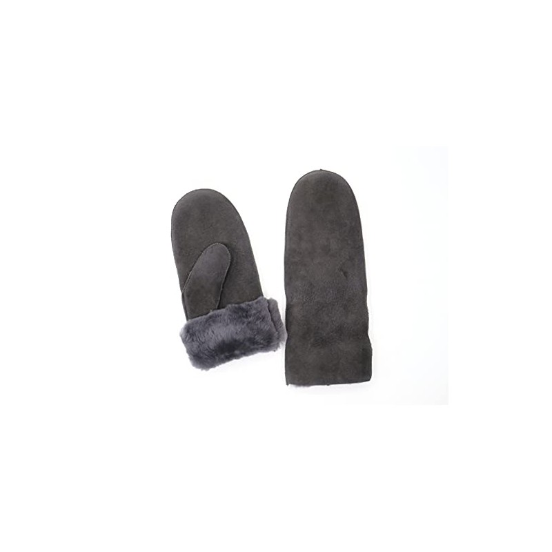 SUPER s6x Lambskin Gloves Mittens Merino Lambskin Dark Grey Ladies
