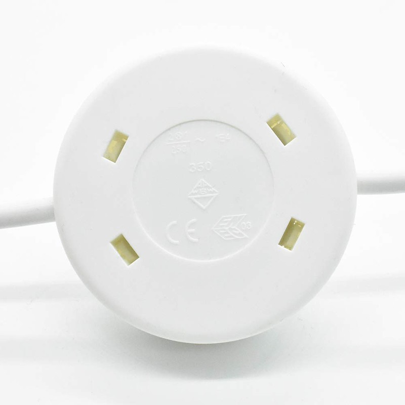 Connection Cable 4 m White Earthing Contact Angle Plug +