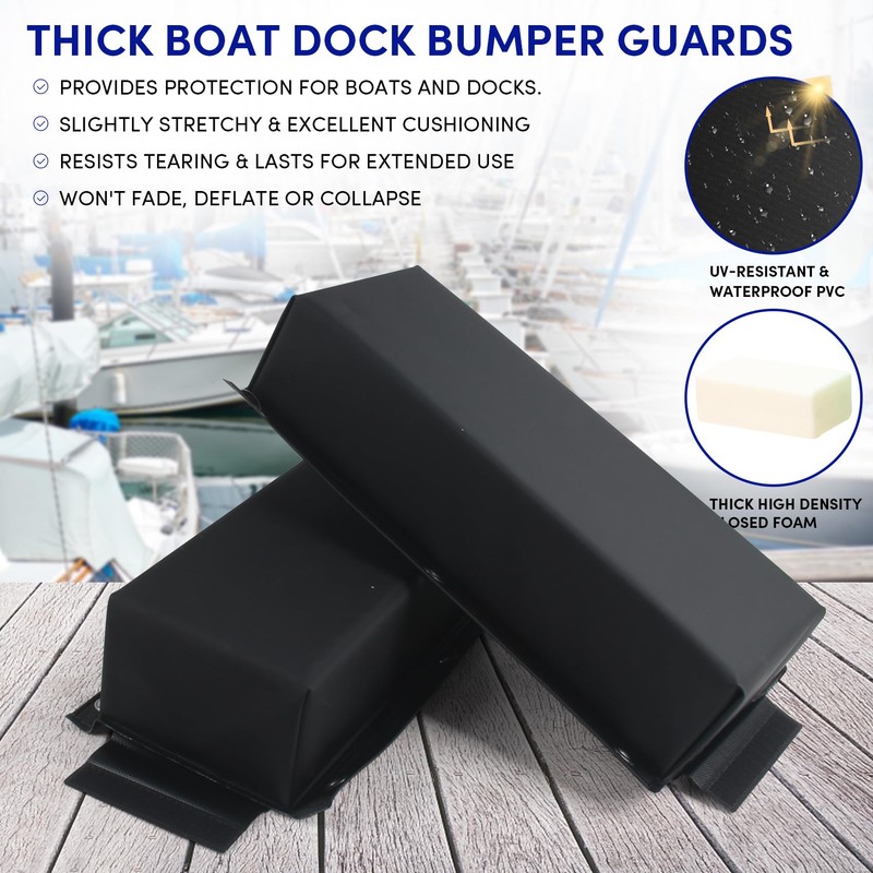 VEITHI Dock Bumper Black,Dock Bumper Guard with Screws,Boat Dock Bumper
