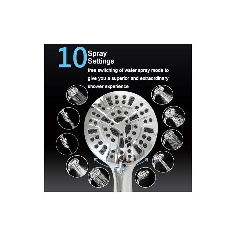 High Pressure Shower Head with Magnetic Back Fixed Base Design,Handheld