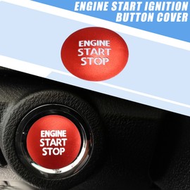 X AUTOHAUX Engine Start Stop Ignition Button Overlay Cover Decal Interior Trim Sticker for Toyota Tacoma 2016-2021 Aluminum Alloy Red