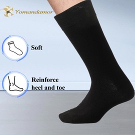 Yomandamor Men's 5 Pack Mid-Calf Dress Socks,Size 10-13