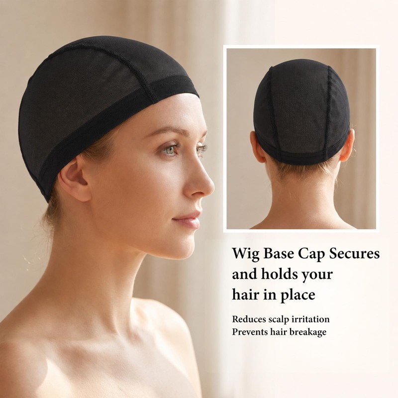 4pcs Wig Grip Cap, Satin Lined Wig Cap