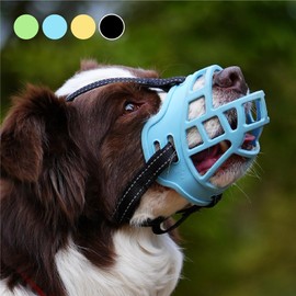 Dog Muzzle，Anti Biting and Stop Chewing，Drinking and Breath Free， Soft Silicone Breathable Basket for Small Medium Large Dogs Mouth Muzzles，Adjustable, Lightweight, Durable，6 Sizes