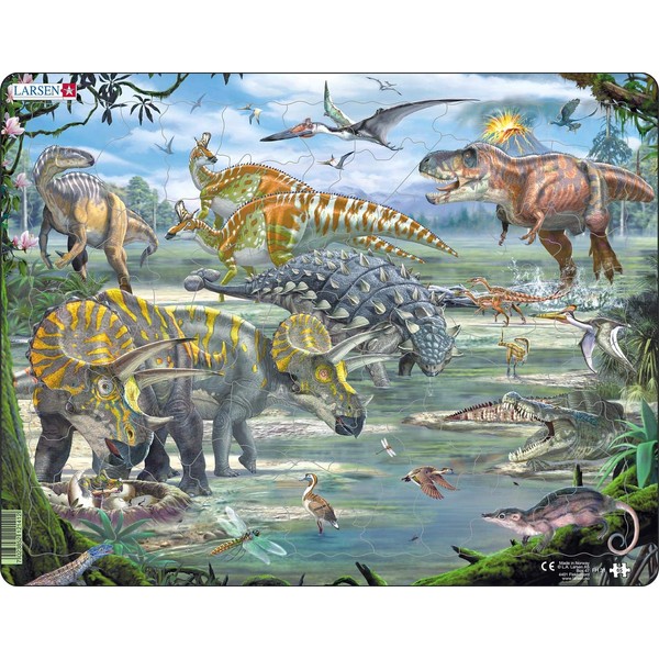 Larsen Puzzles Dinosaurs 65 Piece Children's Jigsaw Puzzle