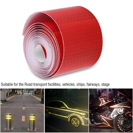 Keenso Cinta Reflectante, Cinta Reflectante de Advertencia para Exteriores de 5 Cm X, Cinta Reflectora para Bicicletas de Remolque (Rojo)