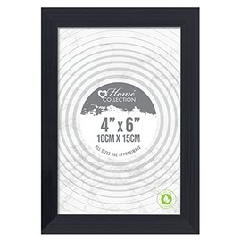 Design Group Black Ribbed Design Freestanding Wall Mount Picture Photo Frame 4 x 6''