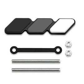 Grille Decor Badge, Tri-Color Grille Insert Trims, Tri-Color Grille Badge Emblem Decoration Accessories Car Truck Label Fit for Most Vehicles (Grey)