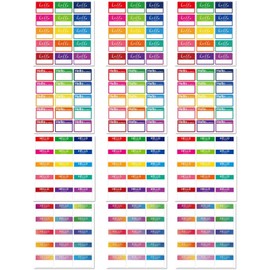 FUGLUS Namensschilder,12 Stück Namensaufkleber Etiketten, Namensschilder Farbige Selbstklebeetiketten geeignet,Namensschild Aufkleber,für Schule, Spiel, Küche, Büro oder zu Hause