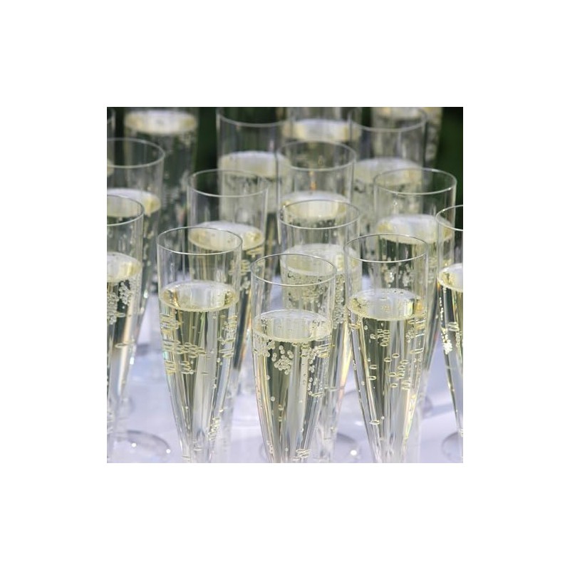 AIOS Set of 6 Unbreakable Polycarbonate Champagne Flutes. Capacity 150ml.