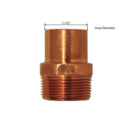 Libra Supply 1-1/2 inch(Nominal Size) Copper Male Fitting Adapter Solder Joint, FTG x MIP, (click in for more size options), 1-1/2'', 1-1/2-inch Copper Pressure Pipe Fitting Plumbing Supply