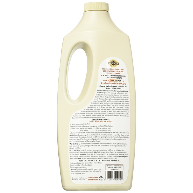 Trewax Professional Gold Label Concentrated Neutral Floor Cleaner, 32-Fluid Ounce