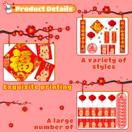 Chinese New Year Decorations 2025 56 Pcs Chinese New Year Decoration Chinese Hongbao for Chinese New Year Spring Festival