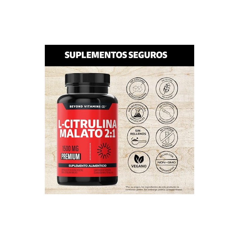 Beyond Vitamins | 1500mg L-Citrulina Malato en 1 Sola Molécula