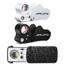 JARLINK 3 Pack Jewelers Loupe, 30X 60X 90X Illuminated Jewelers Eye Magnifier and Magnifying Glass Loop with UV Black Light and Bright LED Light for Gems, Jewelry, Diamond, Coins, Stamps