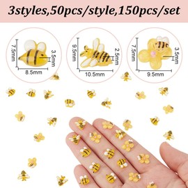 DELORIGIN 150pcs Micro Resin Bees Decor 3 Styles Figurines Miniature Tiny Honey Bees Micro Landscaping Bees Ornaments Terrarium Fairy Garden Cartoon Bees for Party DIY Crafts Scrapbooking Home Decor