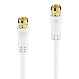 PerfectHD SAT Cable | 20 m | 75 Ohm | 110 dB | 4x Shielded | F-Connector > F-Connector | Coaxial Cable Connection Cable Antenna Cable | TV HDTV Radio DVB-T DVB-C DVB-S DVB-S2 | White | 20.0 m