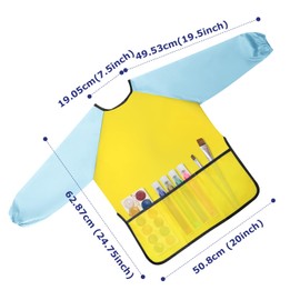 Yeunmu 2-Pack Waterproof Smocks for Kids – Long Sleeve Paint Apron for Kids, Toddler Smock with 3 Pockets, Perfect for Ages 3-10, Ideal for Crafts & Painting