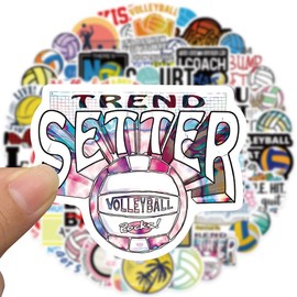Volleyball Sport Stickers, I Love Volleyball Stickers Bulk, 50PCS Volleyball Stickers for Girls Teen, Waterproof Vinyl Stickers for Water Bottles Laptop Skateboard, Party Supplies (Volleyball)
