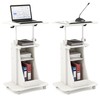 Giantex Mobile Podium Stand Set of 2, Height Adjustable Laptop