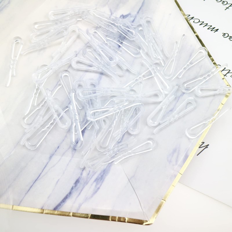 200 Pcs Plastic Alligator Clips Garment Clips with Teeth Clear