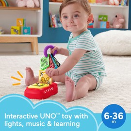 Fisher-Price Baby & Toddler Toy Laugh & Learn Counting and Colors UNO with Educational Music & Lights for Infants Ages 6+ Months​