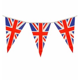 Union Jack Triangular Bunting 25 Pendant Flags @ 7m long by Superstars