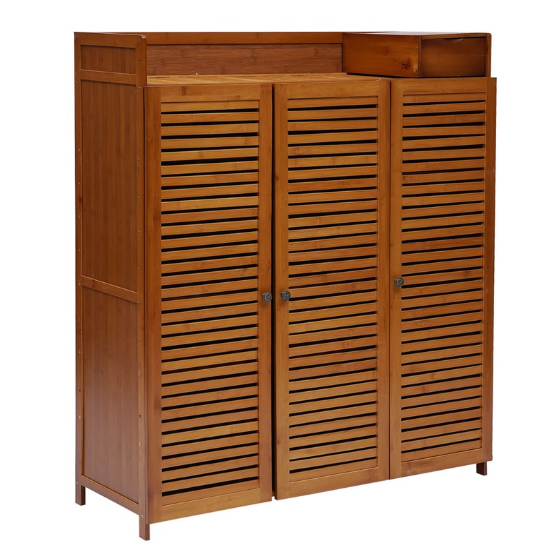 ZGEXING 7 Tier Bamboo Shoe Rack, Brown Shoe Storage Cabinet,