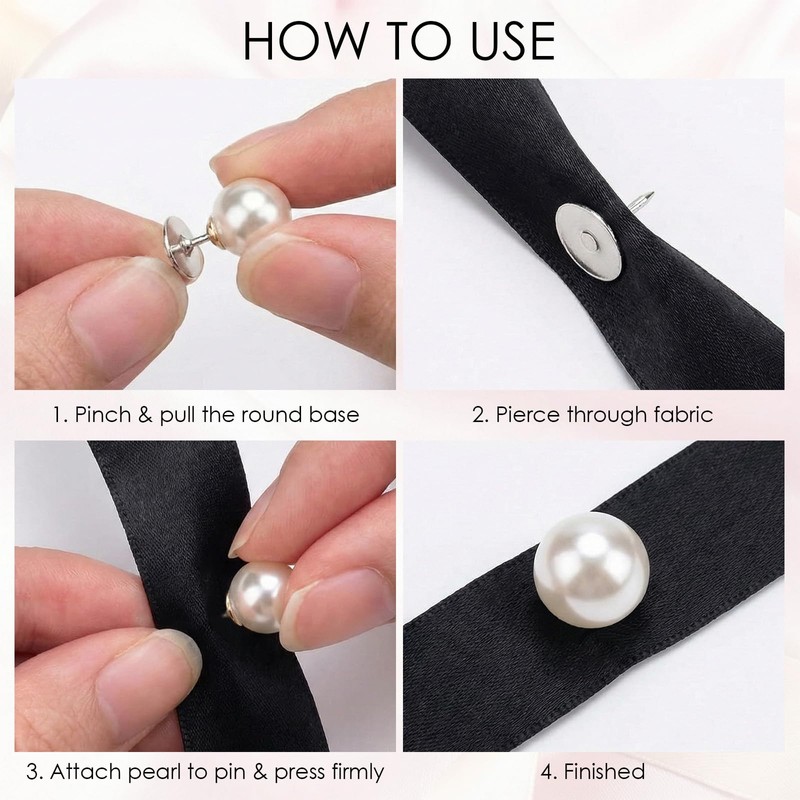 Quuztao 60 Sets Pearl Buttons for Clothes, 3 Size No