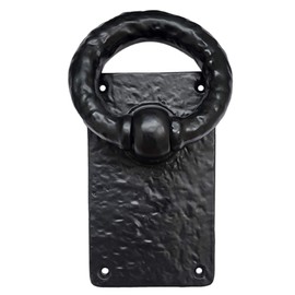Adonai Hardware"Adonikam" Antique Heavy Duty Cast Iron Front Entry Sturdy Ring Medieval Door Knockers (1 Pack, Matte Black) for Vintage Wooden Barn Shed Doors, Gates, Fences, Furniture and Farmhouse